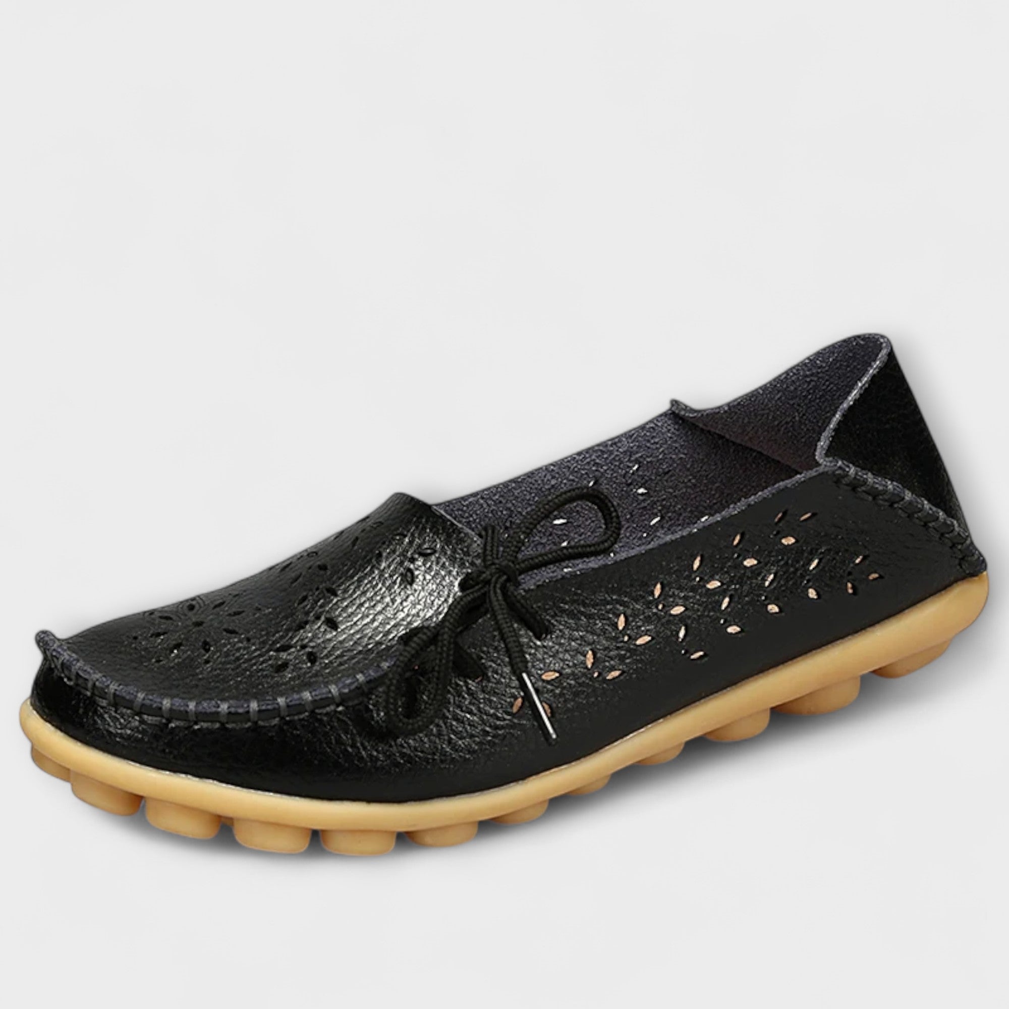 Notburga - White Slip-On Moccasins