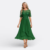 Isla - Kurzarm-Abendkleid aus Spitze
