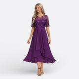 Isla - Kurzarm-Abendkleid aus Spitze
