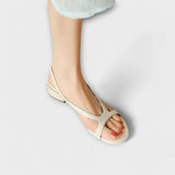 Elfrieda - Elegant Red Flat Sandals