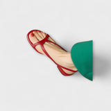 Elfrieda - Elegant Red Flat Sandals