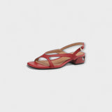Elfrieda - Elegant Red Flat Sandals