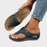 Ursula – Comfortable Thong Sandals with Wedge Heel