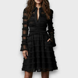 Paulina – Sheer Midi Dress with Fringes