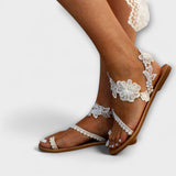 Brunhilde - Sandals with Floral Thong