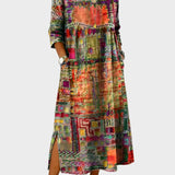 Inaya - Denim Dress with Ethno Patchwork