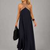 Velora™ | Cross Elegance Maxi Dress