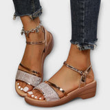 Edelgard - Sandals with Rhinestone Straps