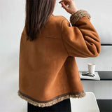 Vera - Faux Leather Button Coat