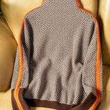 Beatriz | High Neck Sweater with Eye-Catching Contrasting Stripes