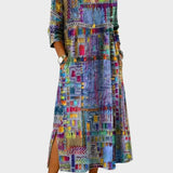 Inaya - Denim Dress with Ethno Patchwork
