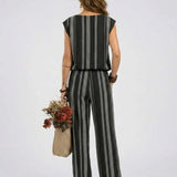 Alessia - Elegant two-piece striped set